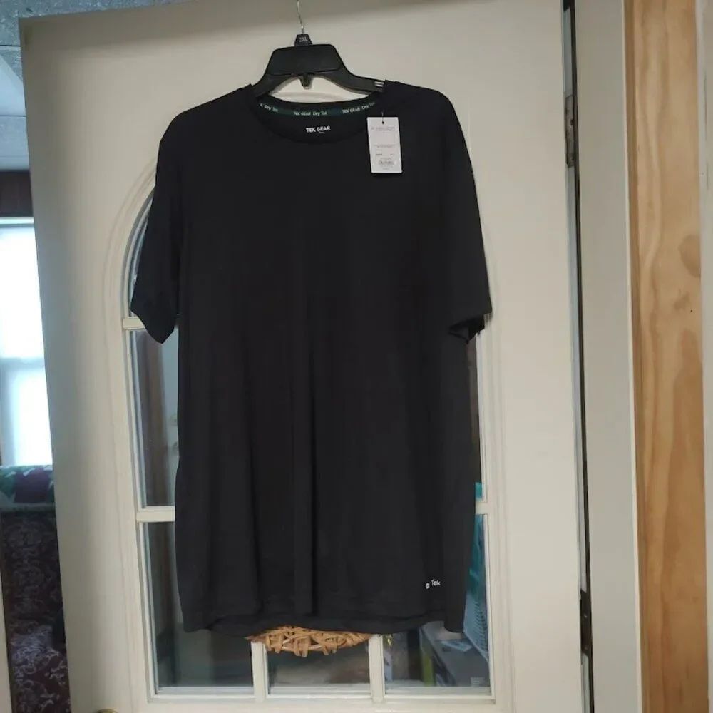 New Tek Gear Dry Tek Black Active Shirt Size Men's XL